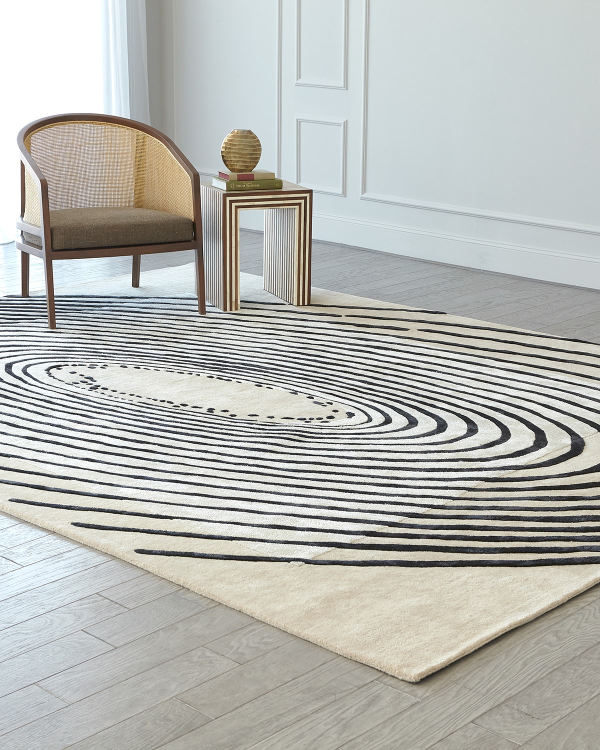 Concentric Circles Hand-Tufted Rug, 6' x 9'