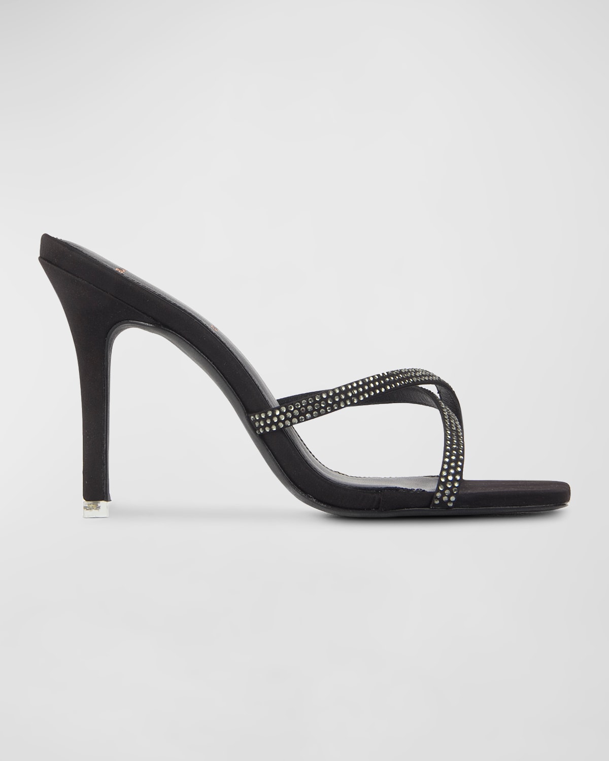 Black Suede Studio Arielle Sandal In Black Satin