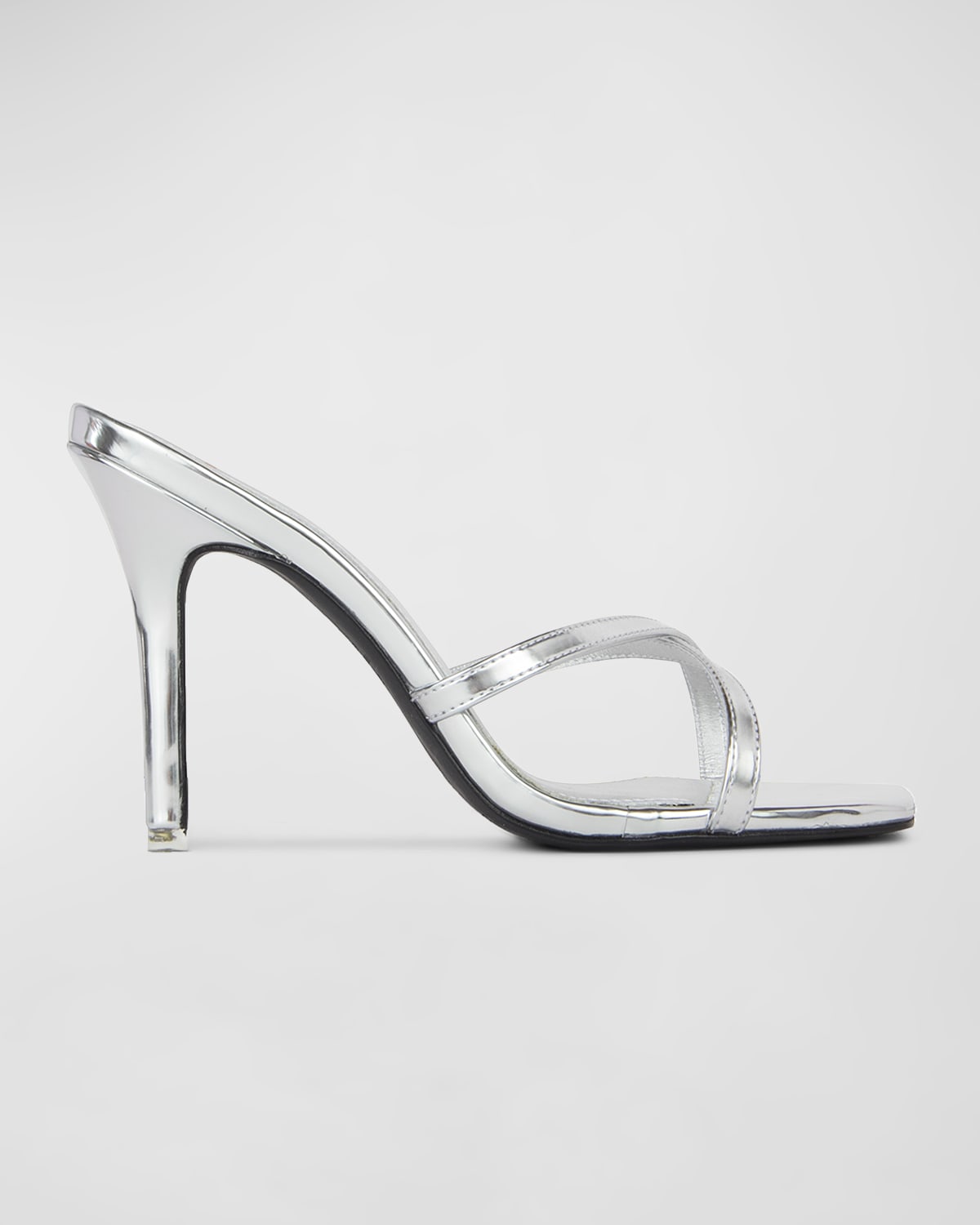 Black Suede Studio Arielle Sandal In Silver Metallic