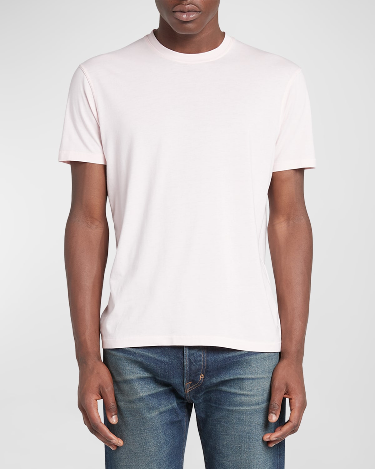 Tom Ford Men's Lyocell-cotton Crewneck T-shirt In Pale Mint