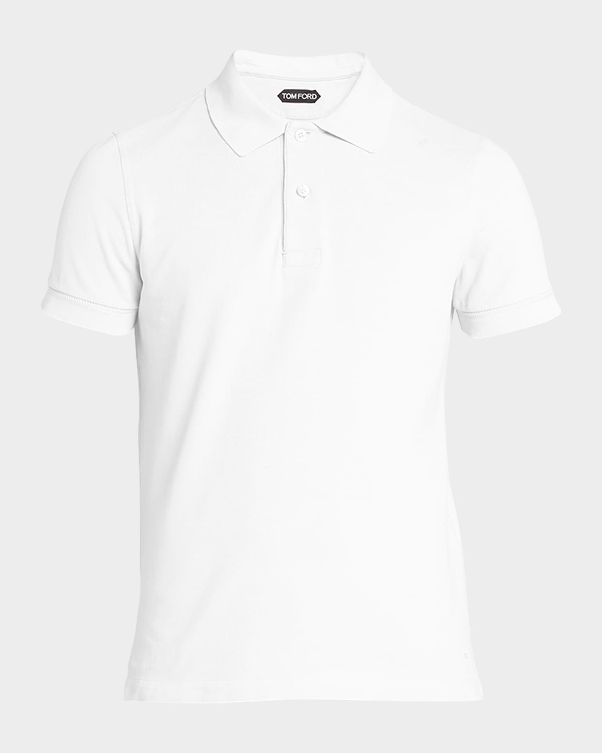 Shop Tom Ford Men's Cotton Pique Polo Shirt In Black