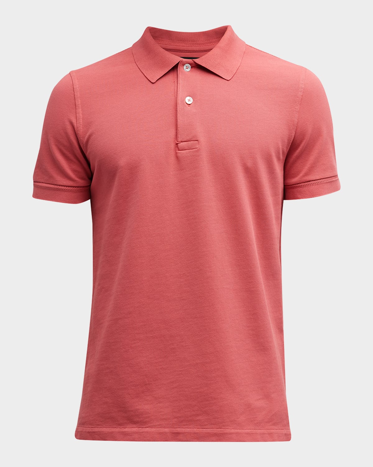 Tom Ford Short-sleeve Cotton Polo Shirt In Coral