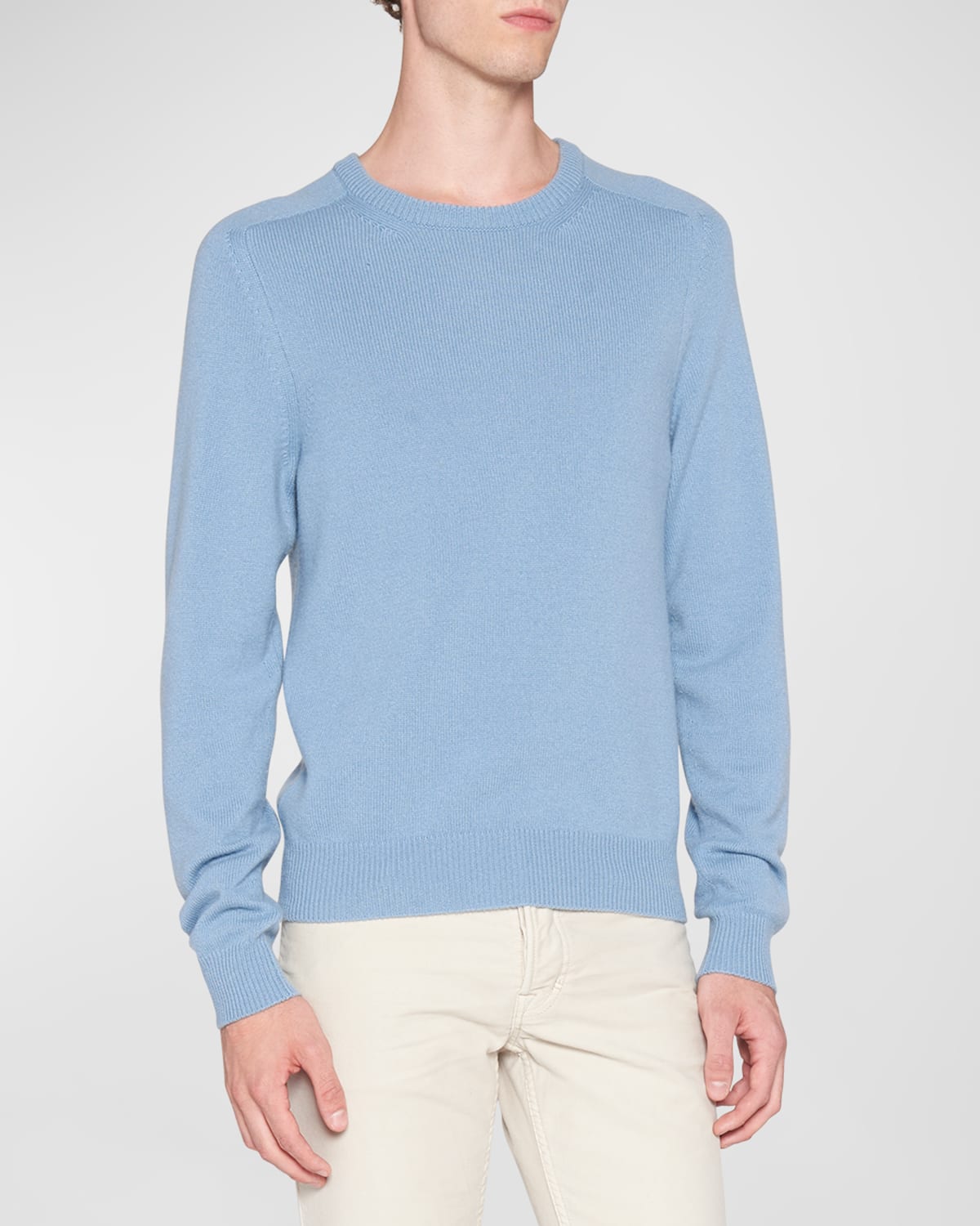 Shop Tom Ford Men's Cashmere Crewneck Sweater In Sky Blue