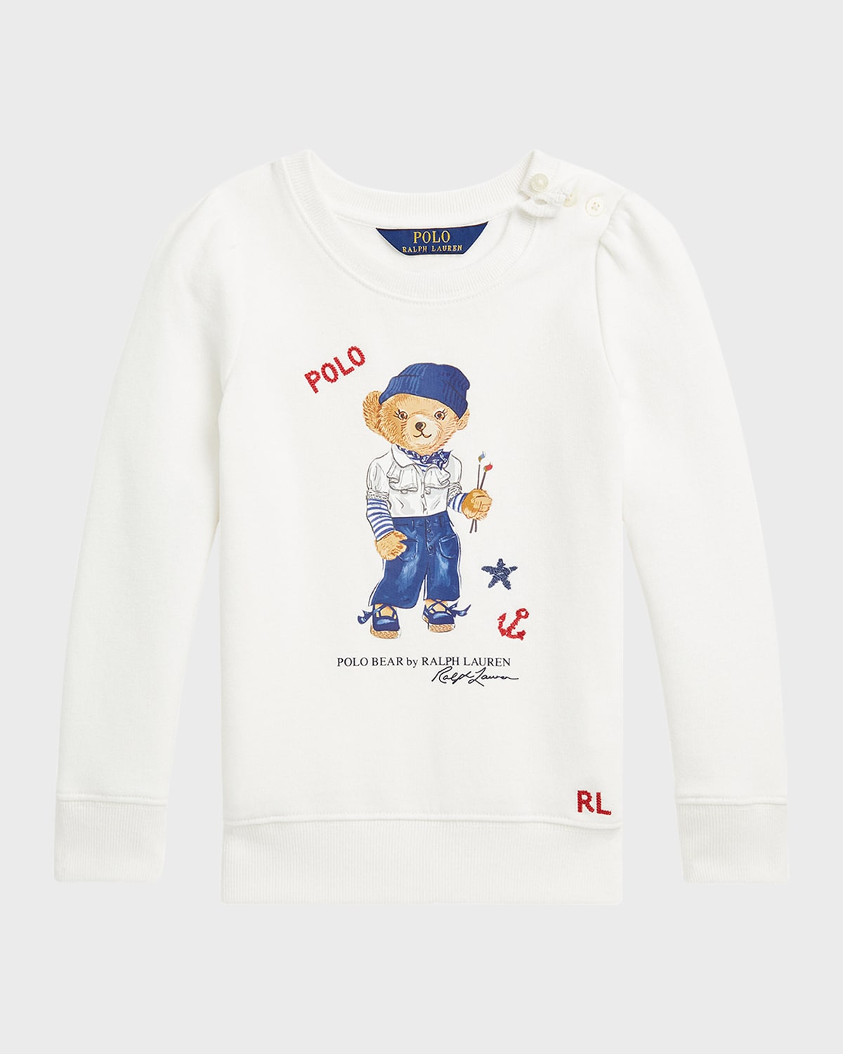 Girl's Artsy Polo Bear Sweatshirt, Size 4-6X