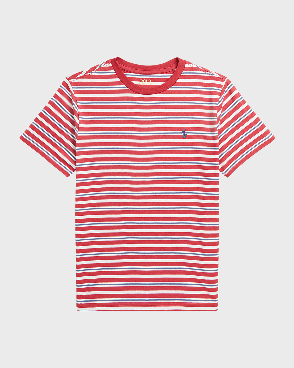 Boy's Striped Embroidered Pony T-Shirt, Size S-XL