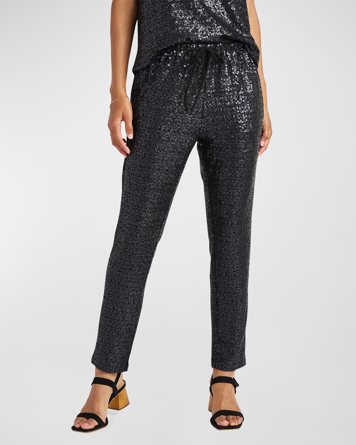 Oxford Sequined Drawstring Pants