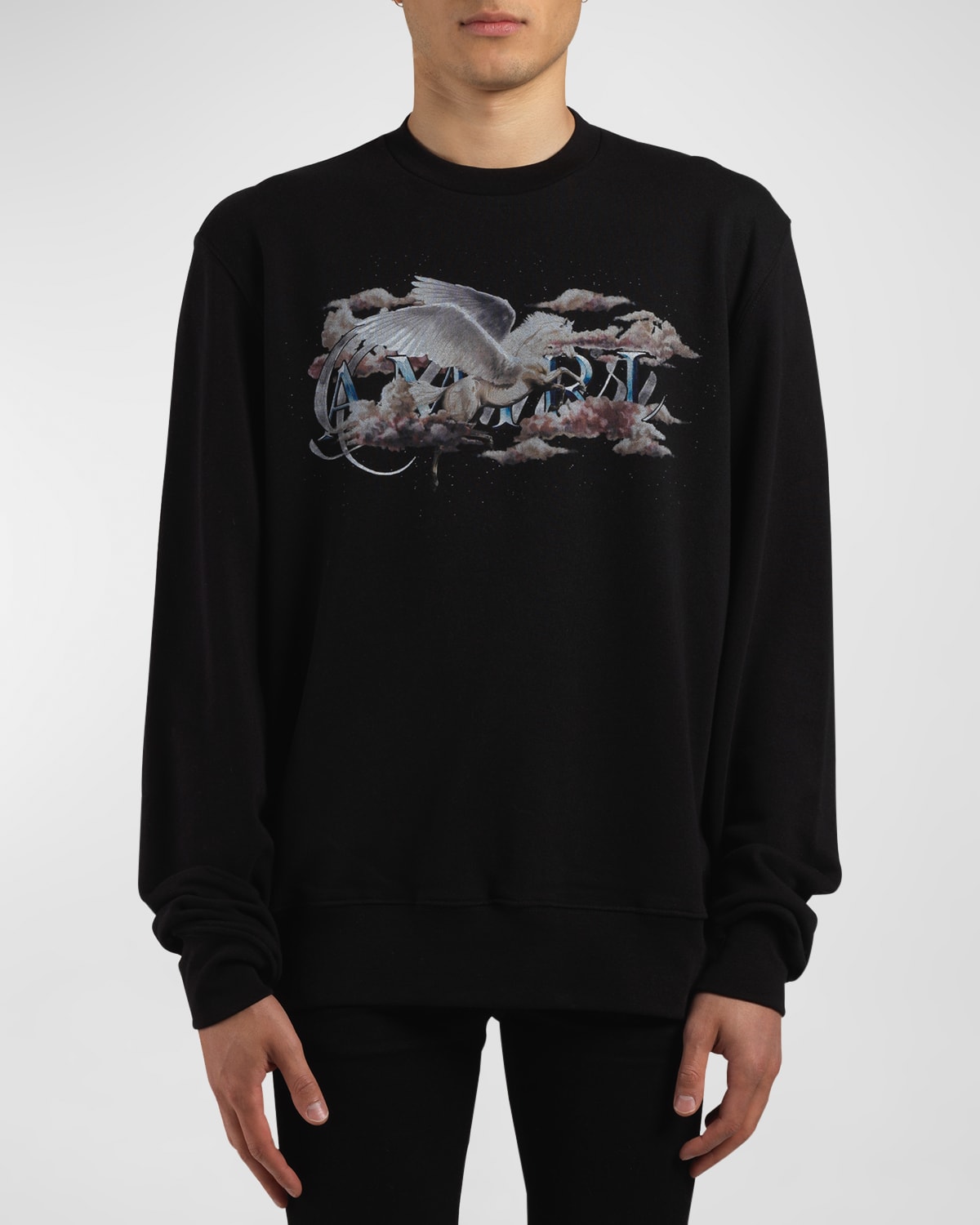 Amiri Men's Pegasus Script Sweatshirt In Black