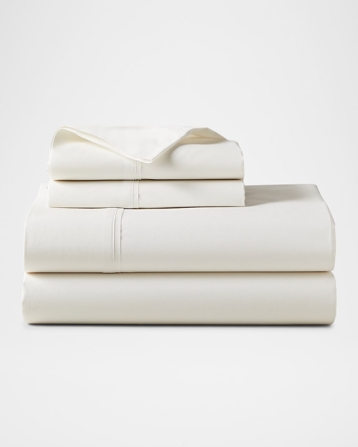 Ralph Lauren Organic 464 Percale Full Flat Sheet In Alabaster