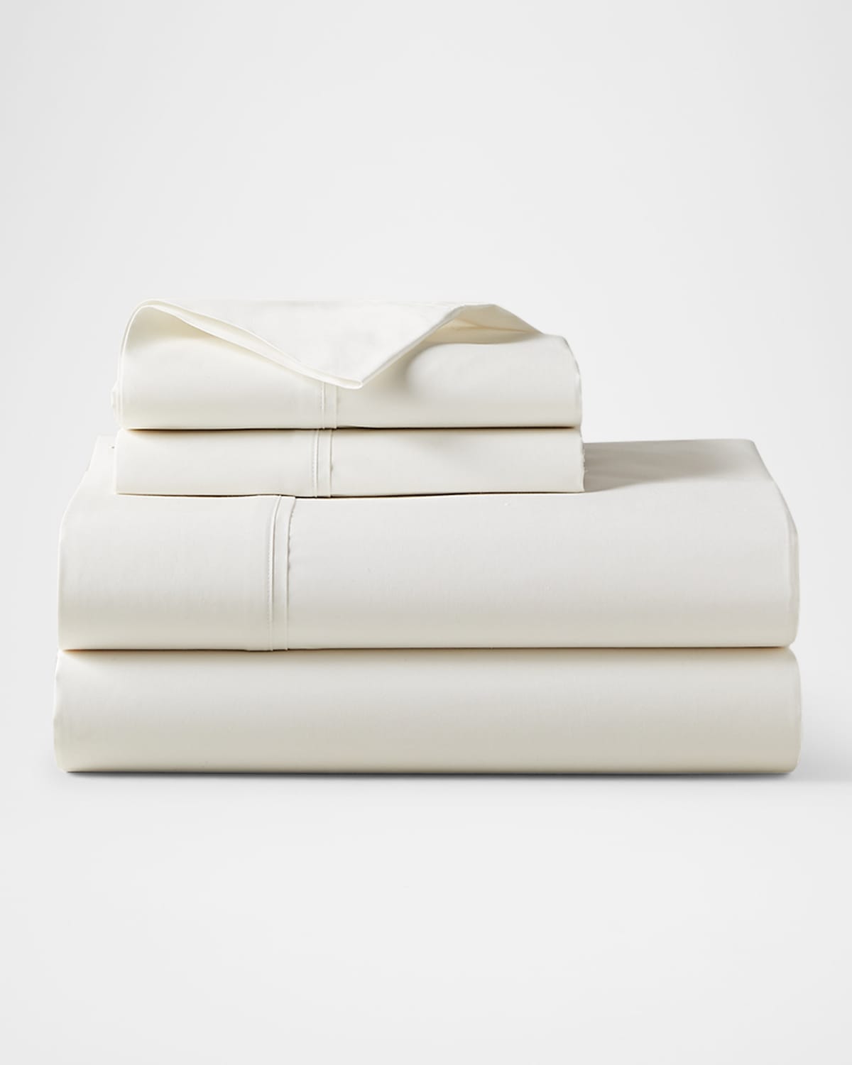 Ralph Lauren Organic 464 Percale Queen Flat Sheet In Alabaster