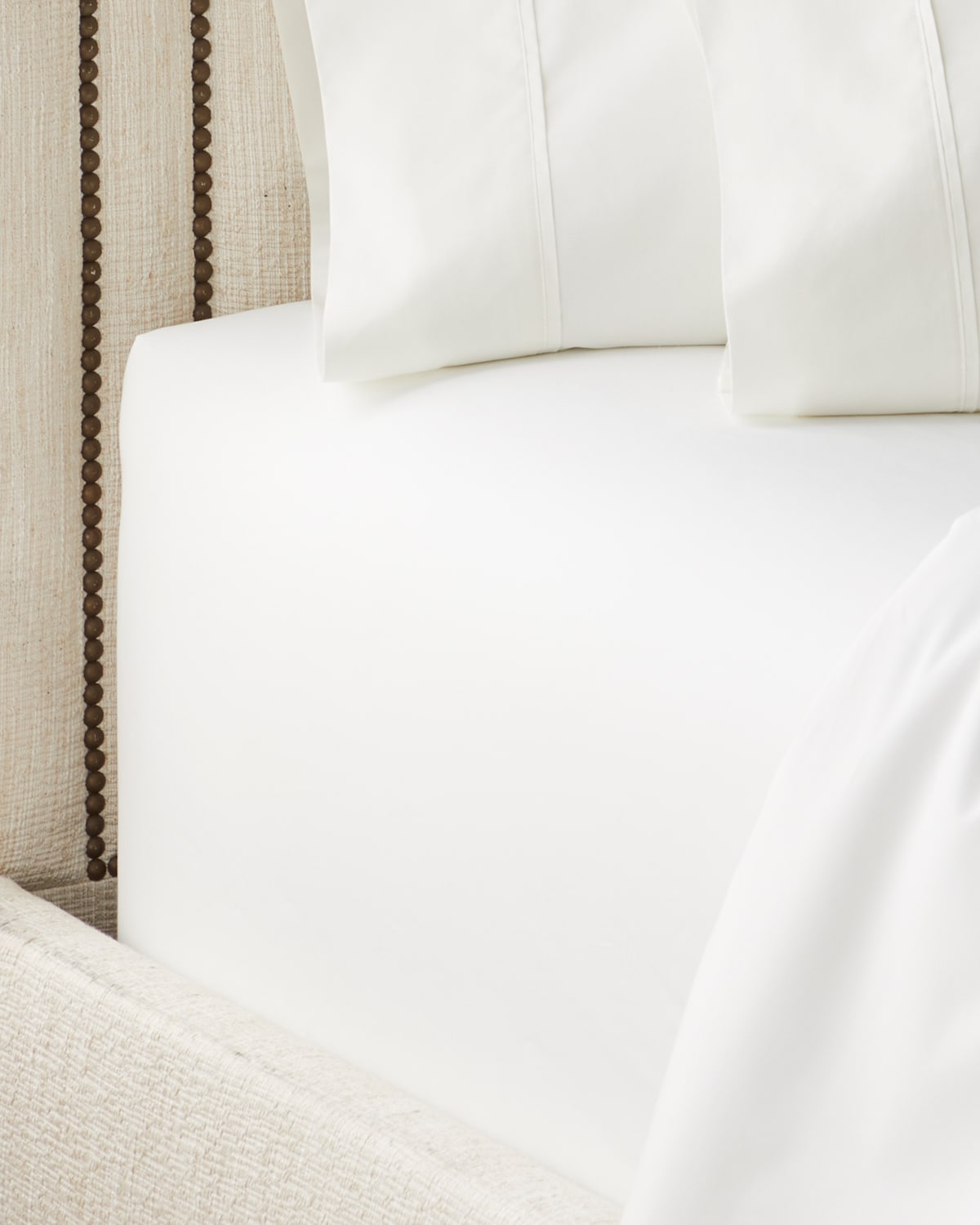 Ralph Lauren Organic 464 Percale Full Fitted Sheet In Alabaster