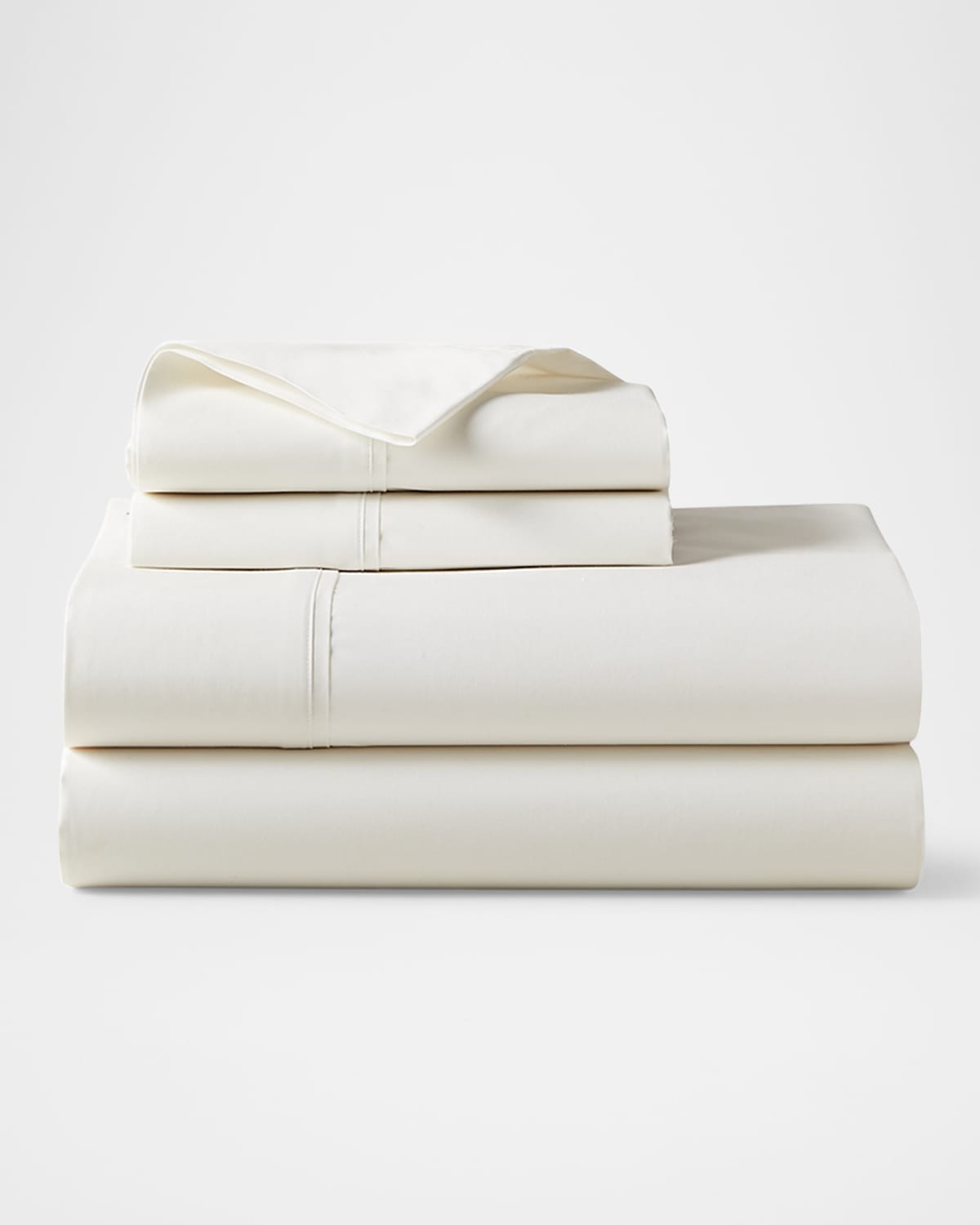 Ralph Lauren Organic 464 Percale Full Fitted Sheet In Alabaster