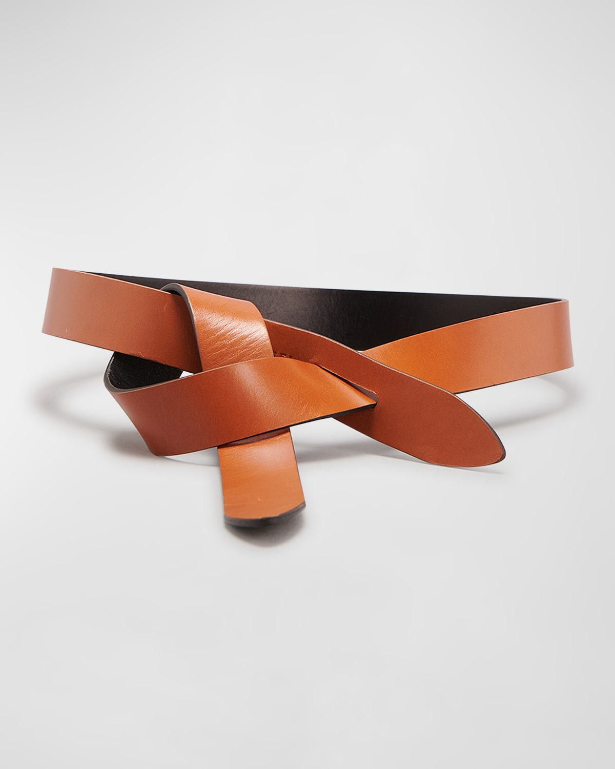 Isabel Marant Lecce Velvety Leather Wrap Belt In Black Natural