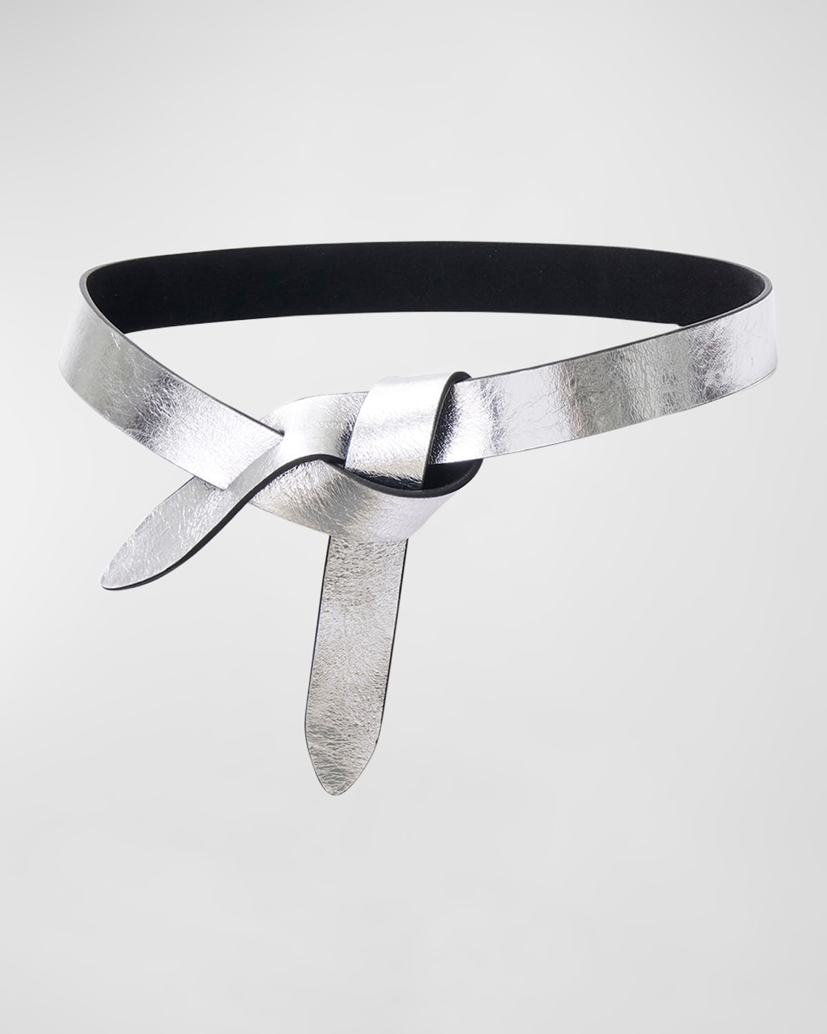 Isabel Marant Bicolor Leather Pull-through Belt In Silver Black