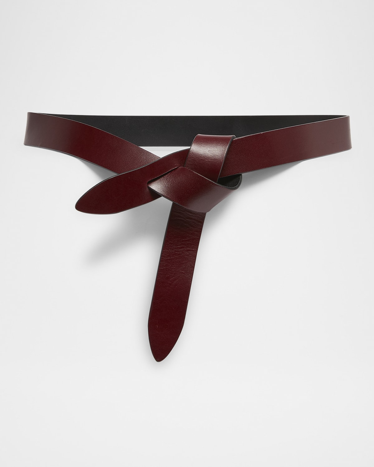 Isabel Marant Lecce Bicolor Leather Pull-through Belt In Burgundy Black
