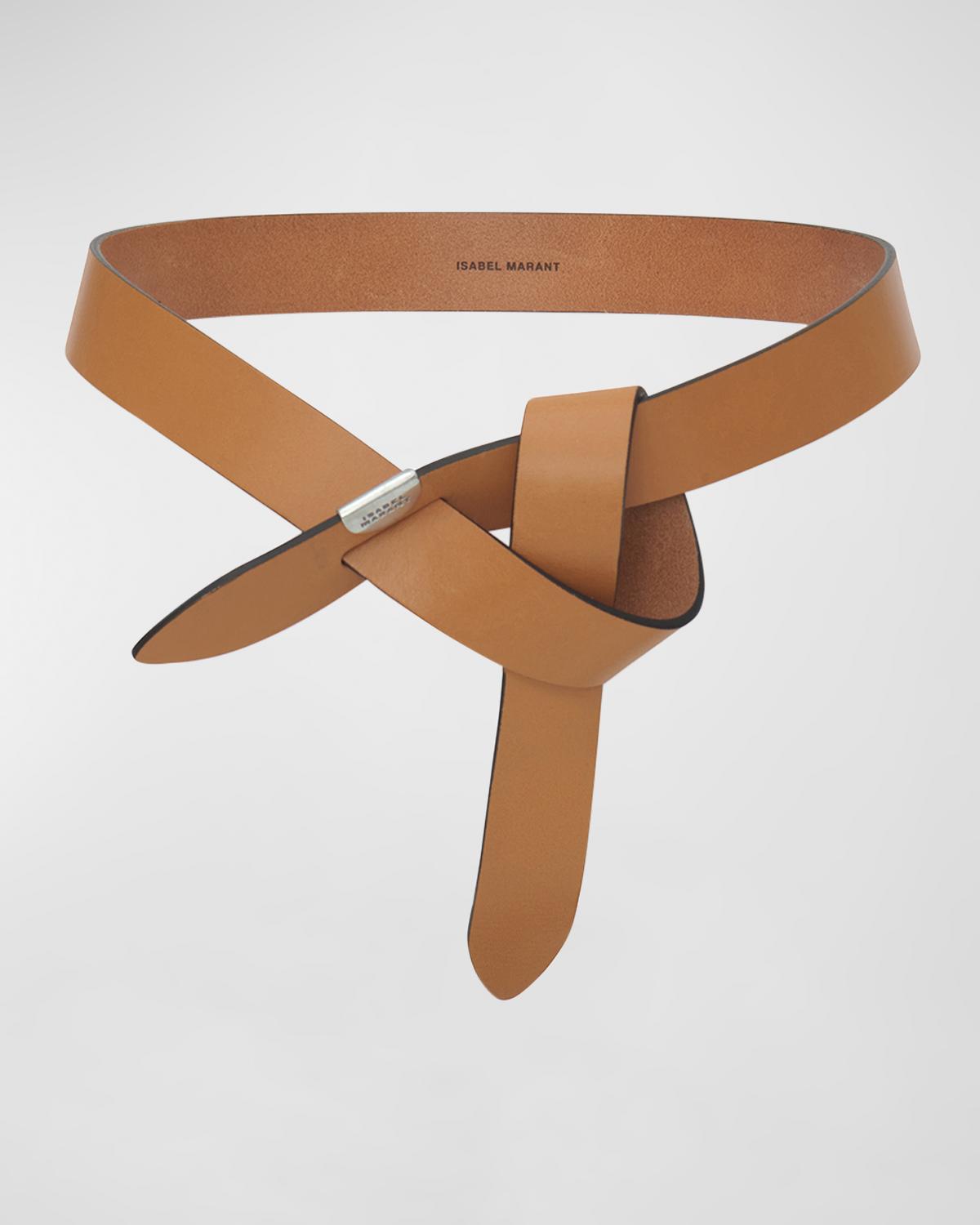 Isabel Marant Lecce Leather Wrap Belt In Natural