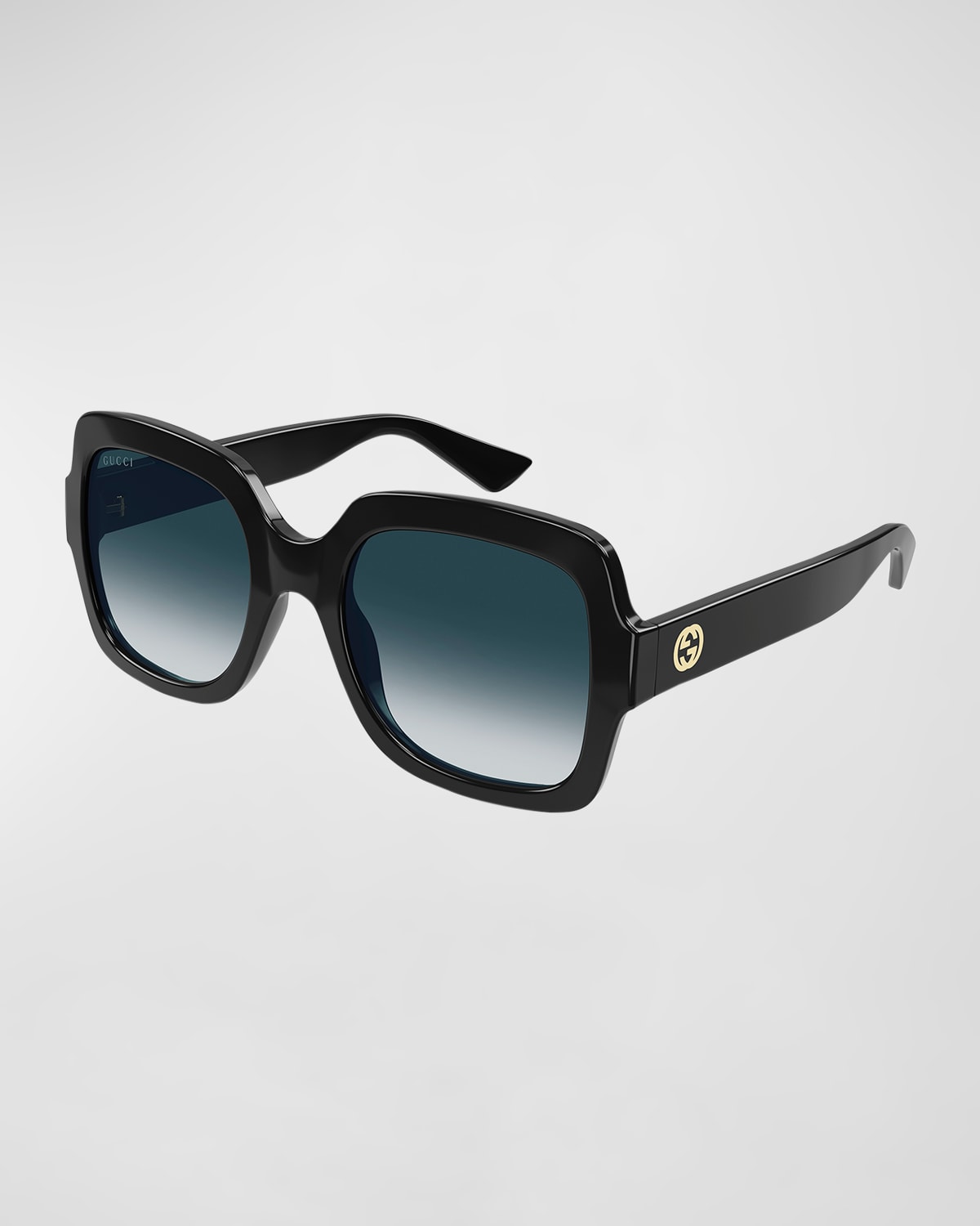 Gucci Gradient Gg Square Injection Plastic Sunglasses In Black