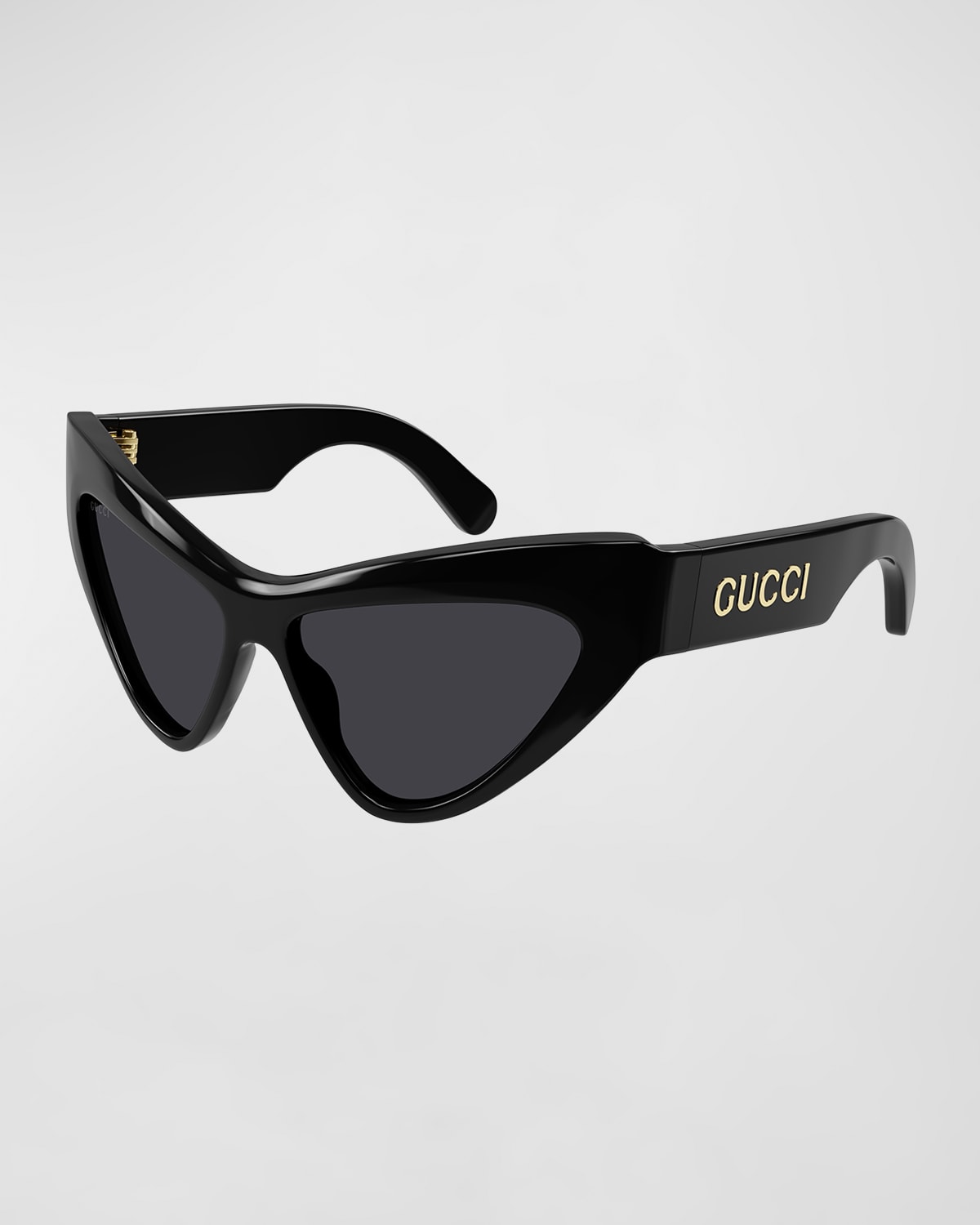 Gucci Logo Acetate Butterfly Sunglasses In 001 Black