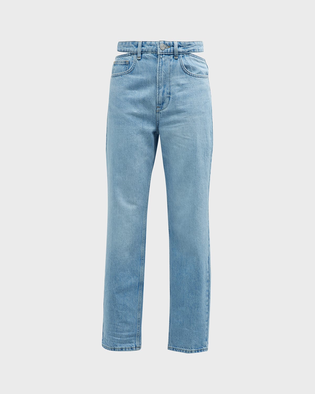 Frame Le High N' Tight Straight Cut-out Jeans In Zona