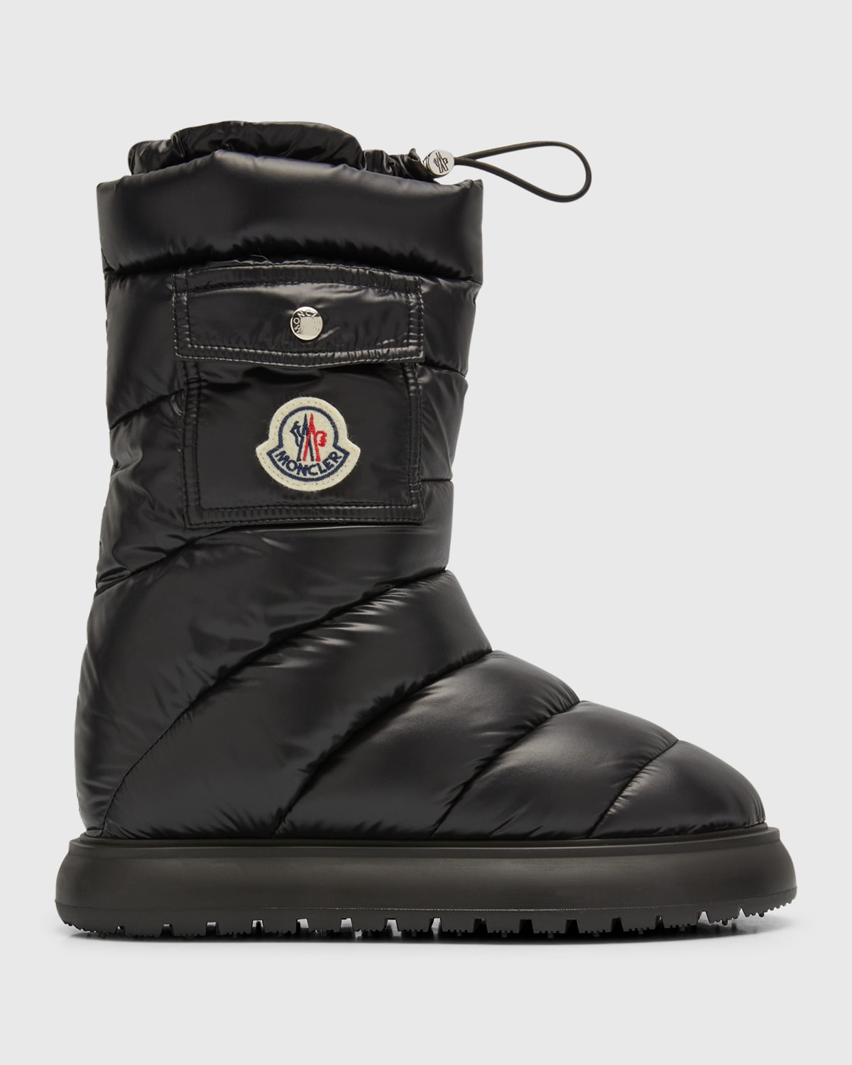 Shop Moncler Gaia Pocket Nylon Mid Snow Boots In Black