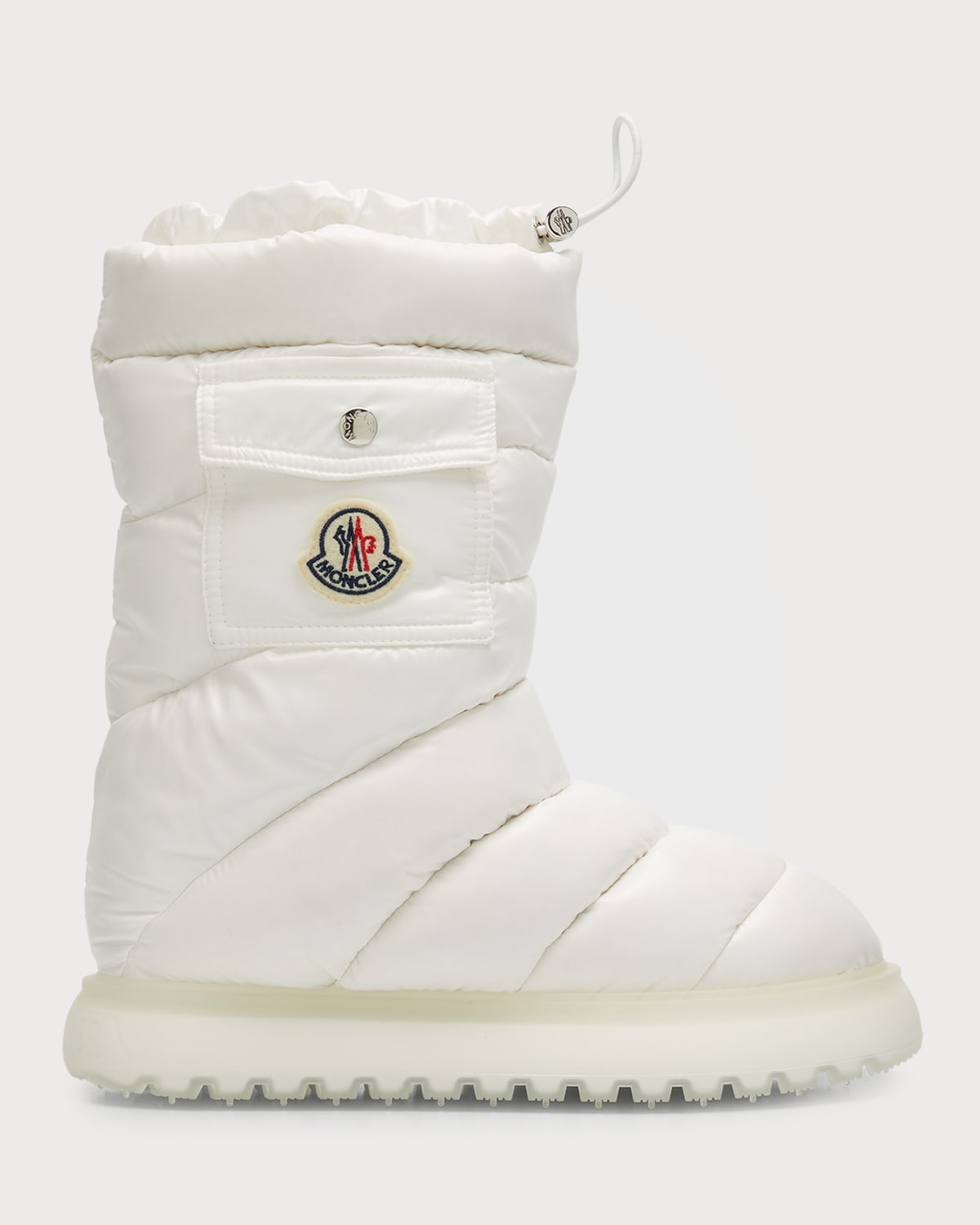 Shop Moncler Gaia Pocket Nylon Mid Snow Boots In White