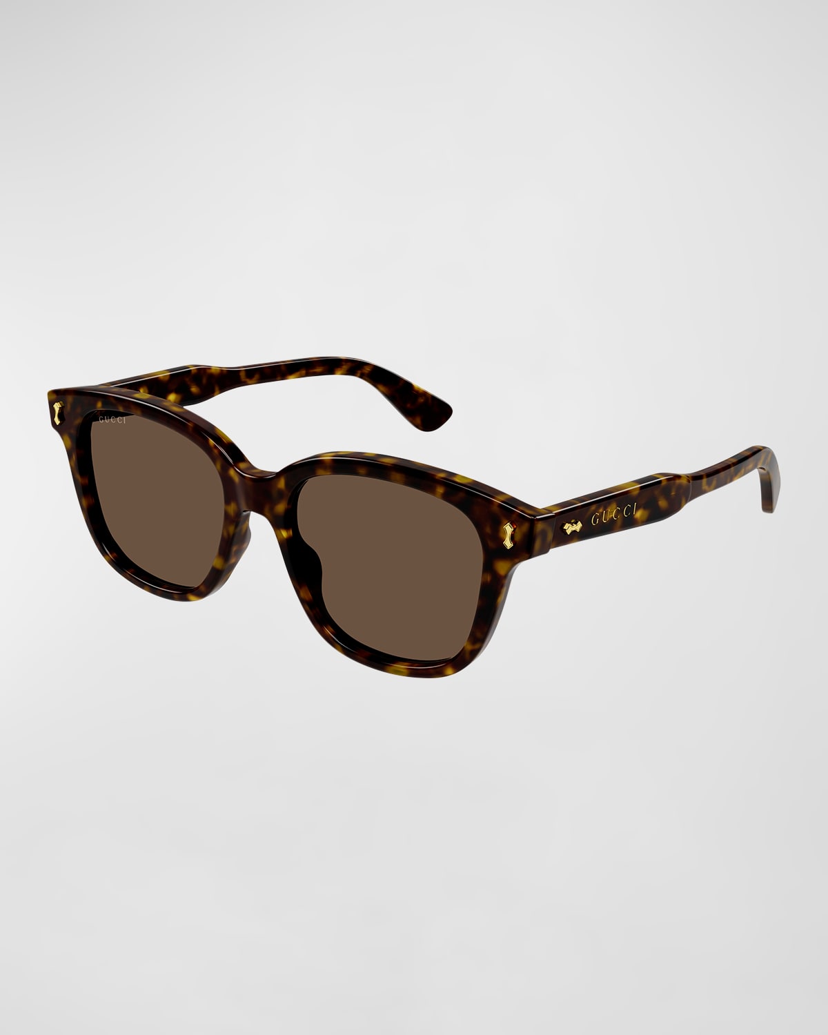 Gucci Men's Decor 52mm Square Acetate Sunglasses In Havana