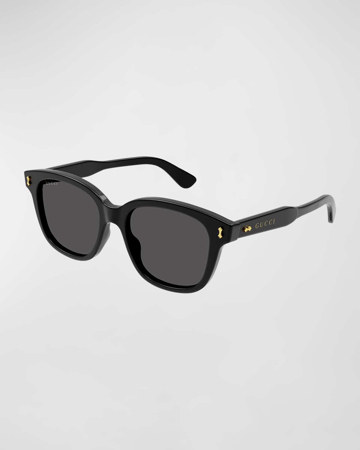 Gucci Men's Temple Logo Rectangle Sunglasses In Black