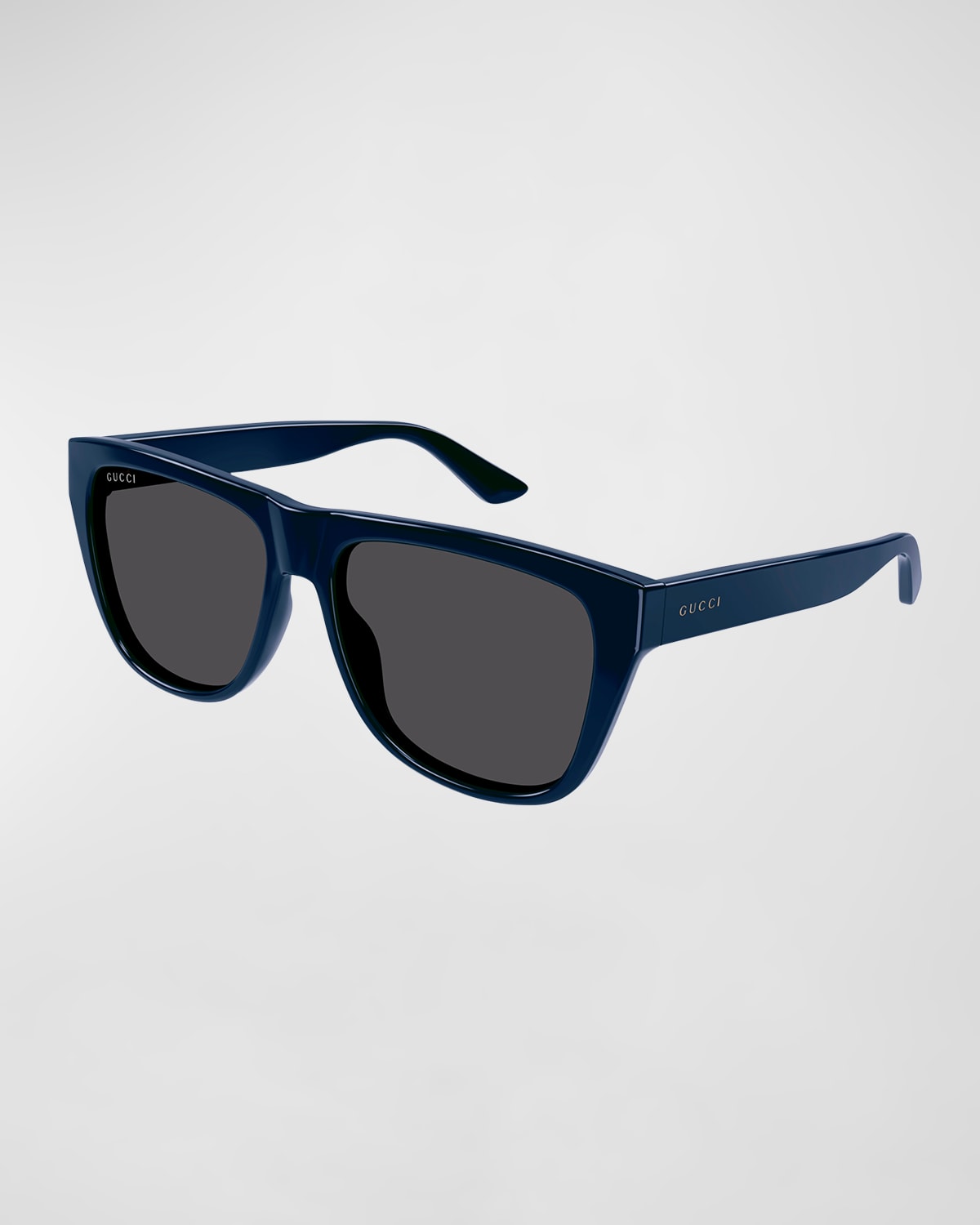 Gucci Men's Logo Rectangle Acetate Sunglasses In 004 Blue
