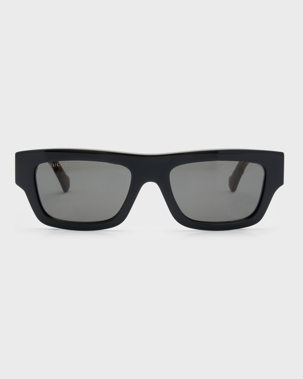 Gucci Men's Web Studi 55mm Acetate Rectangular Sunglasses In 001 Black