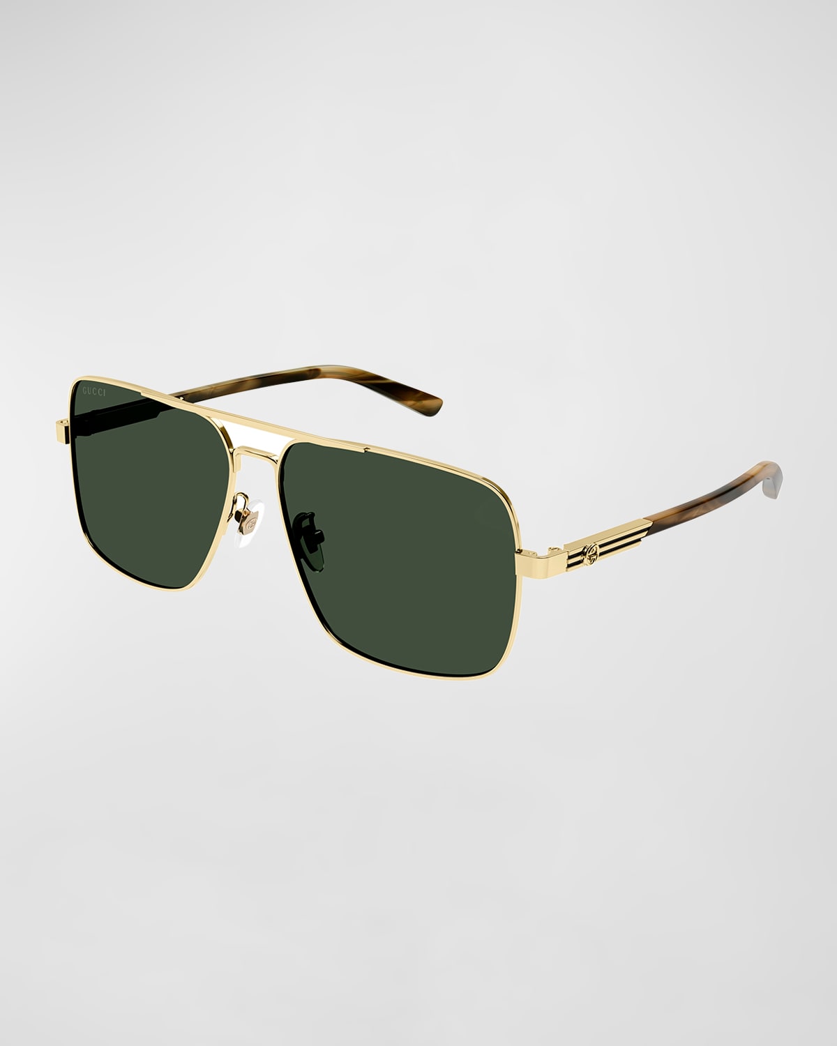 Gucci Men's Archive Details 62mm Square Metal Sunglasses In Gold
