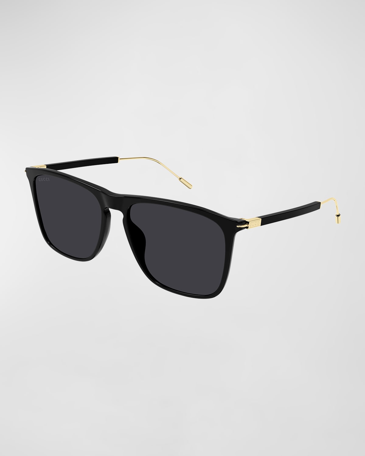 Gucci Men's Logo Plaqué Aviator Sunglasses In Black