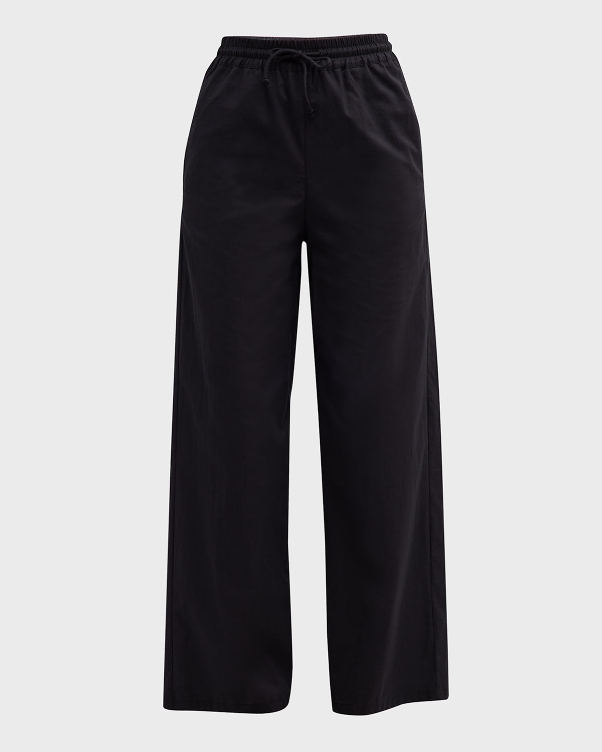 Emporio Armani Cropped High-rise Cotton Modal Trousers In Black