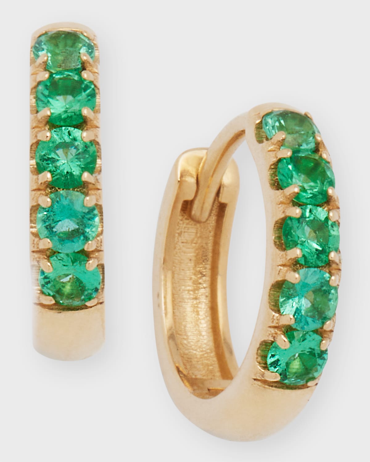 Andrea Fohrman Chubby Emerald Huggie Earrings