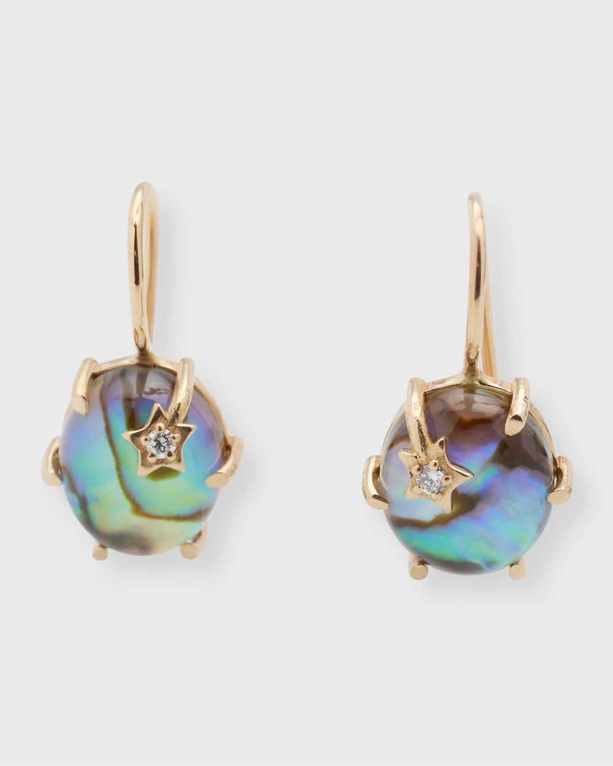 Andrea Fohrman 14k Yellow Gold Galaxy Mother-of-pearl Earrings In Mop