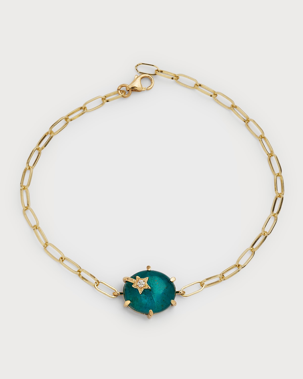 Mini Galaxy Chrysocolla/Clear Quartz Chain Bracelet