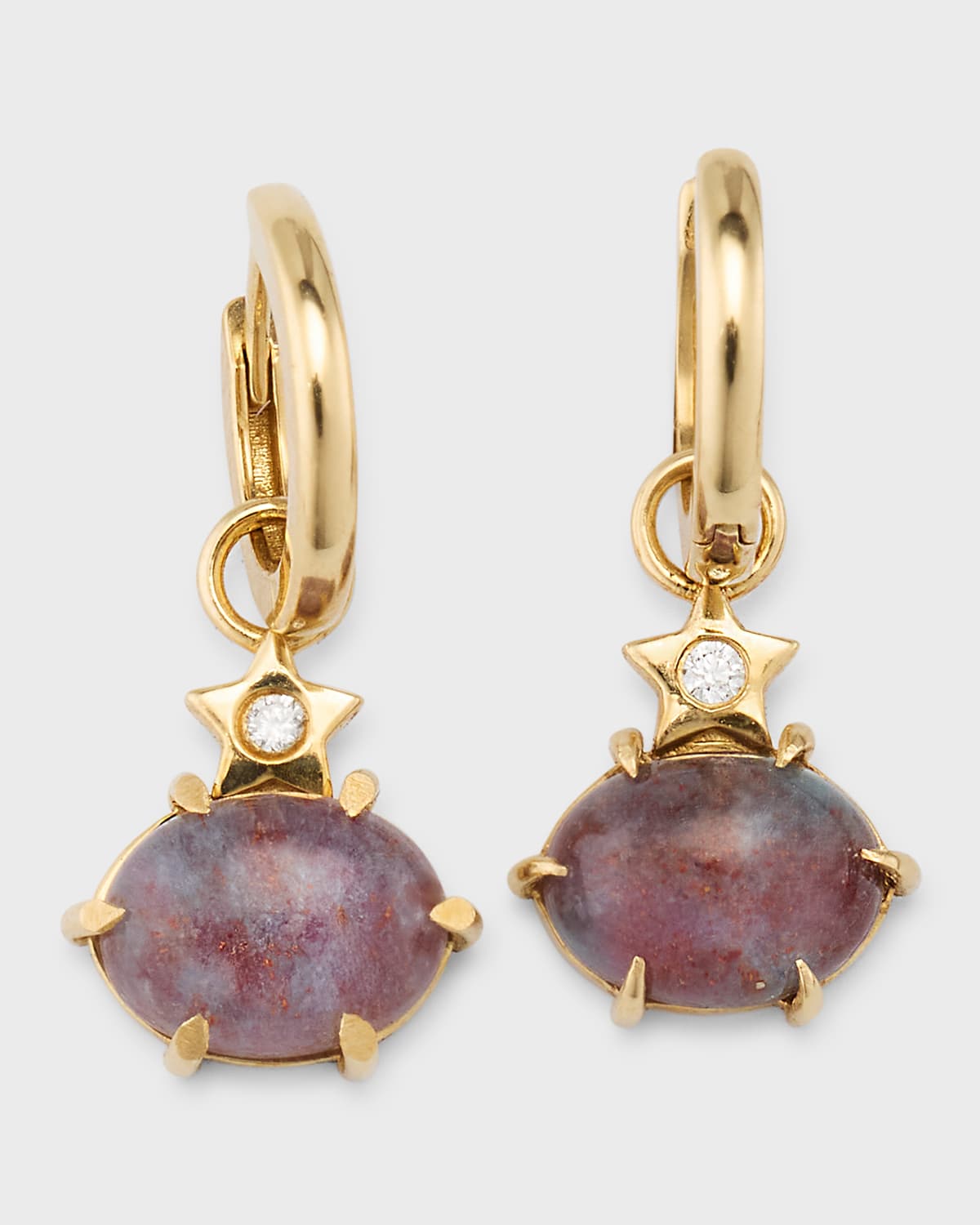 Andrea Fohrman Mini Cosmo Ruby Kyanite Huggie Earrings