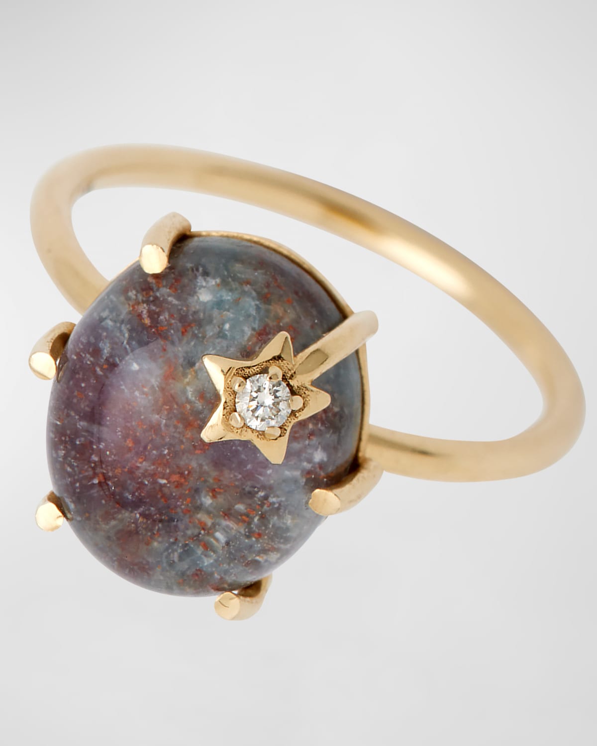 Andrea Fohrman Mini Galaxy Ruby Kyanite Ring In Yellow Gold