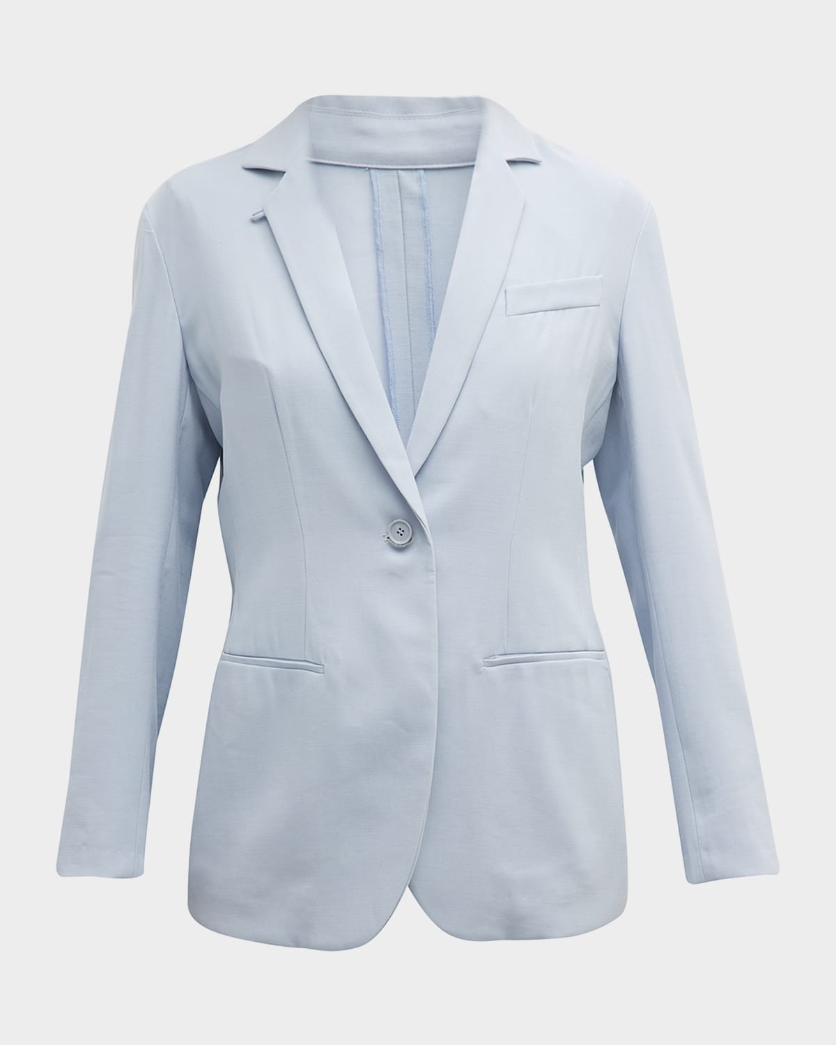 Single-Button Gabardine Blazer