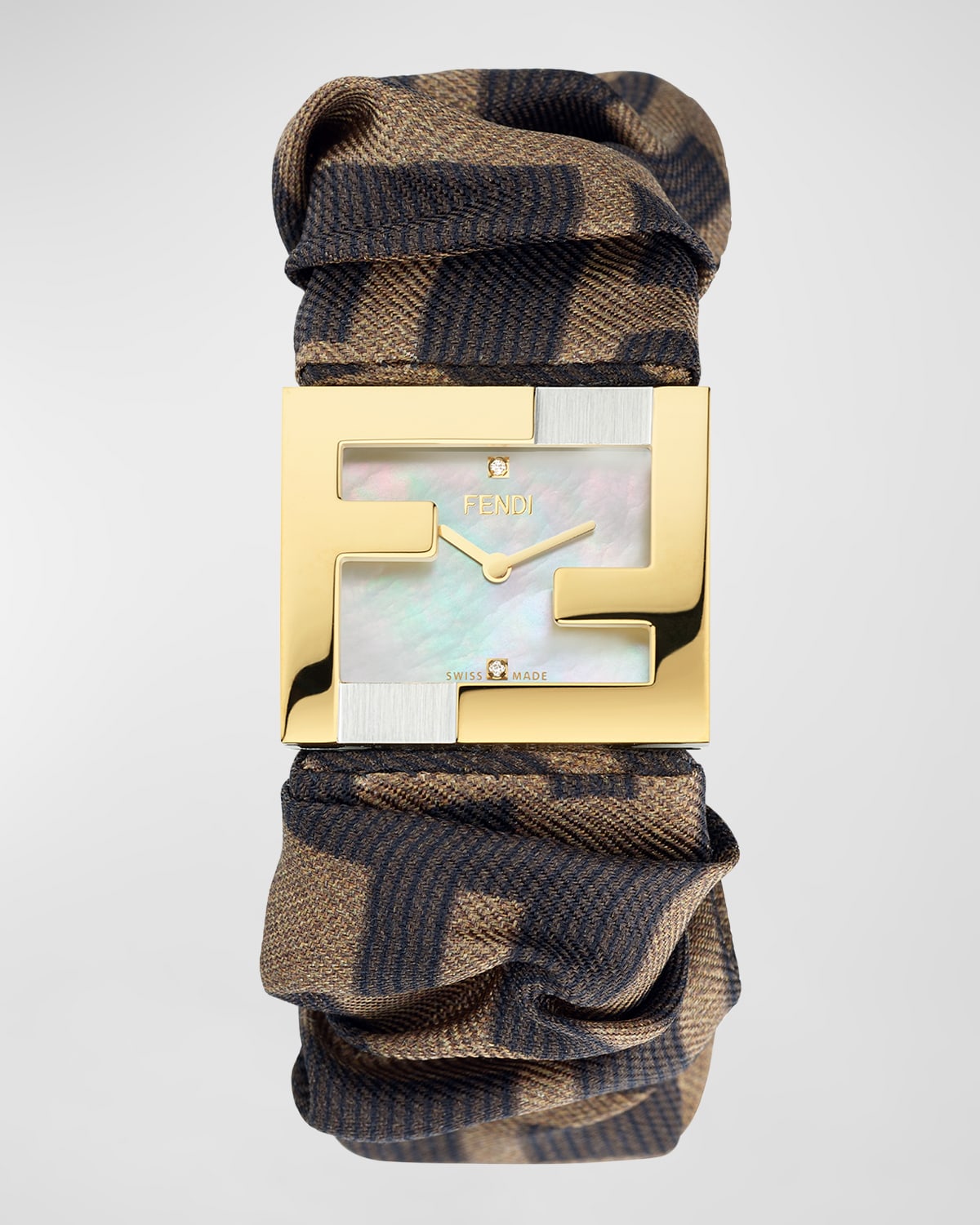 Baguette Monogram Bracelet Watch with Diamonds