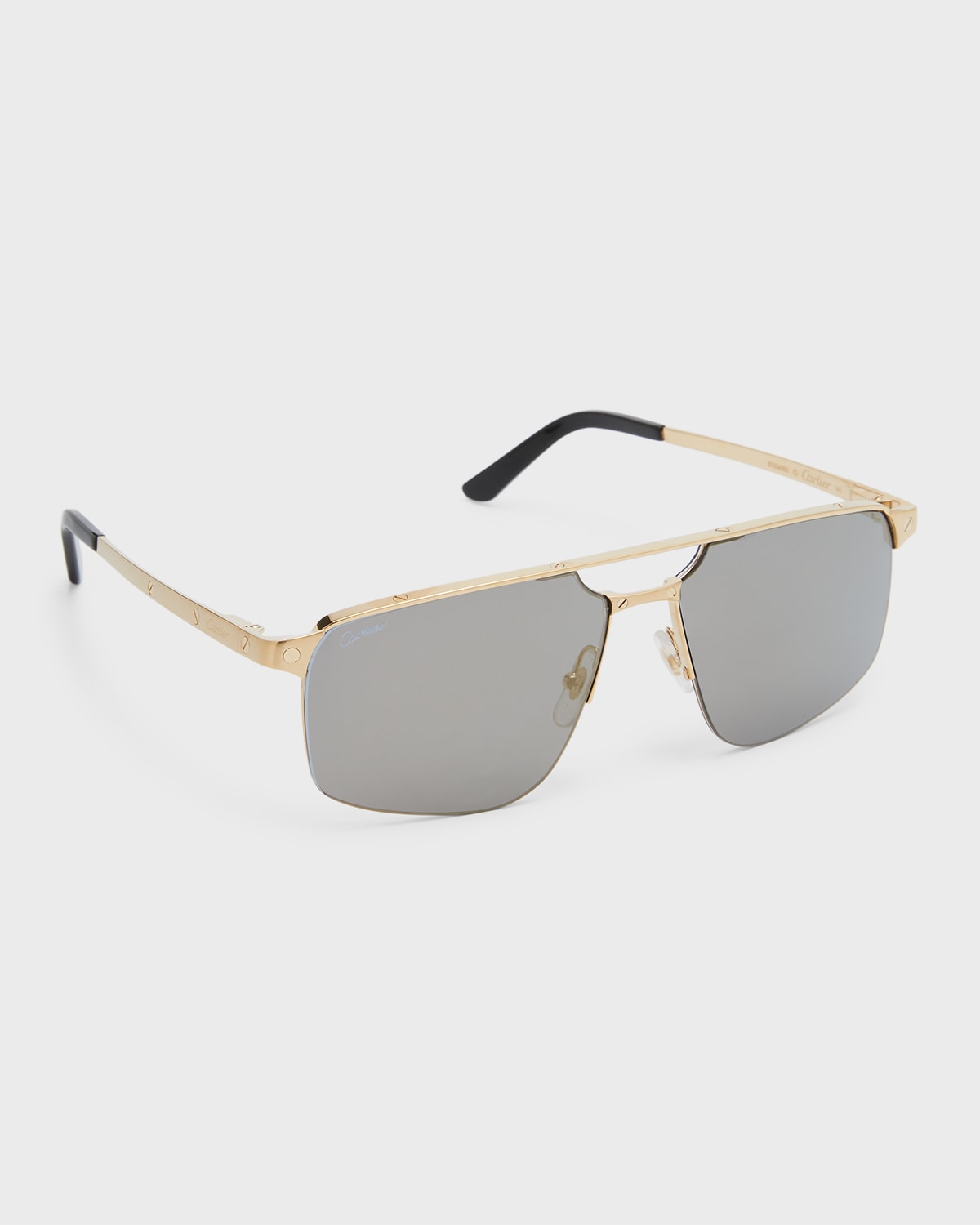 Men's Square Rimless Metal Sunglasses