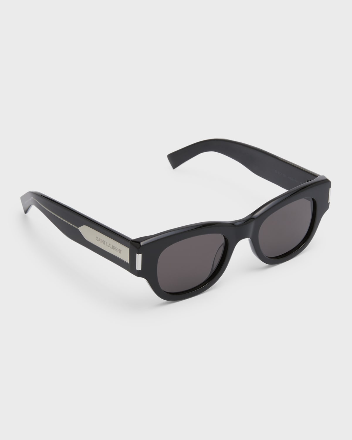 SAINT LAURENT ENGRAVED LOGO ACETATE CAT-EYE SUNGLASSES