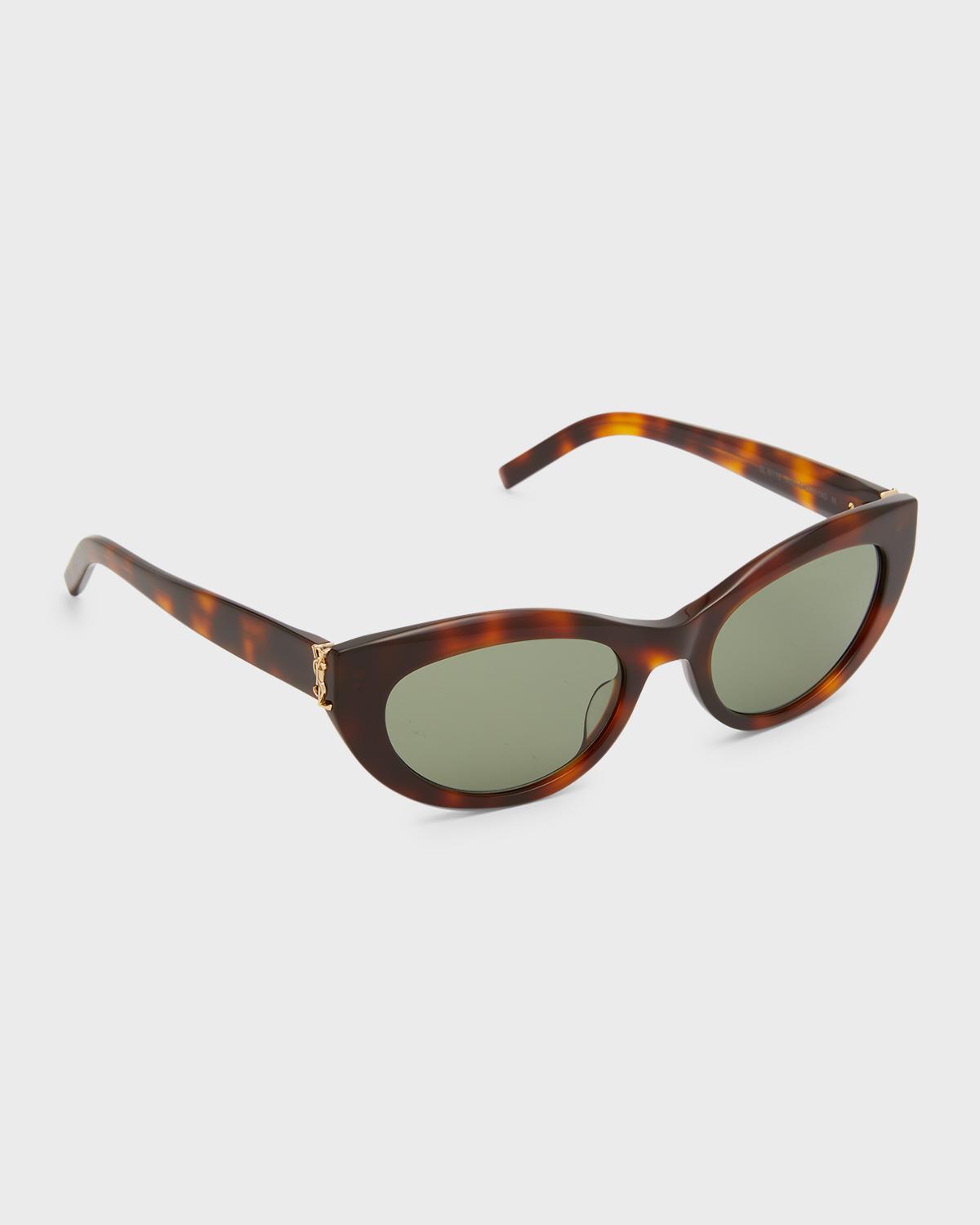 Saint Laurent Ysl Acetate Cat-eye Sunglasses In Havana
