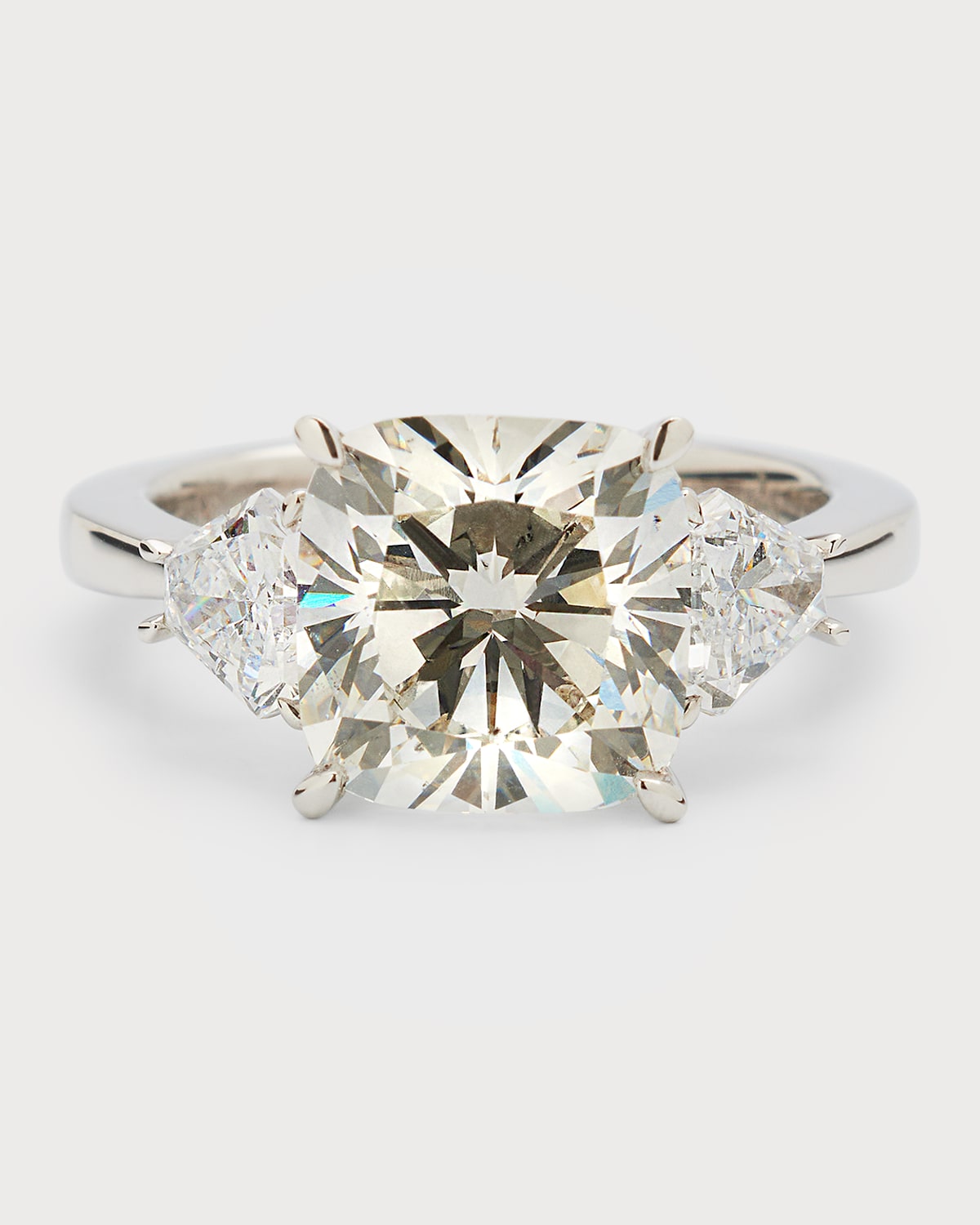Neiman Marcus Lab Grown Diamonds Lab Grown Diamond 18k White Gold Cushion And Trillion Ring