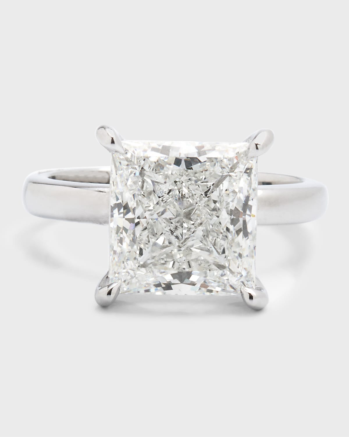Lab Grown Diamond Platinum Princess-Cut Solitaire Ring