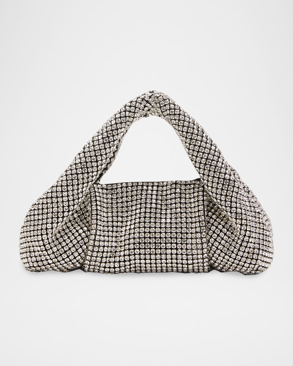 Stuart Weitzman The Moda Mini Shine Crystal Top-handle Bag In Silver