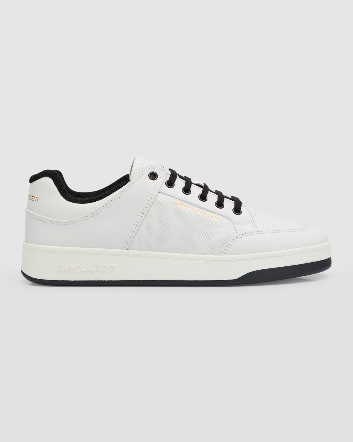 Saint Laurent Sl/61 Low Top Leather Sneakers - Men's - Calf Leather/rubber/fabric In Opt.wht