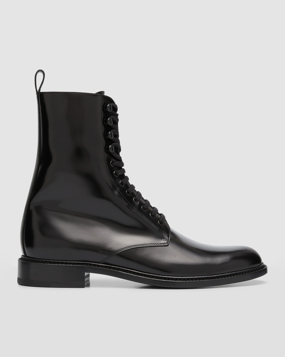 SAINT LAURENT MEN'S VAUGHN 20 LEATHER LACE-UP BOOTS