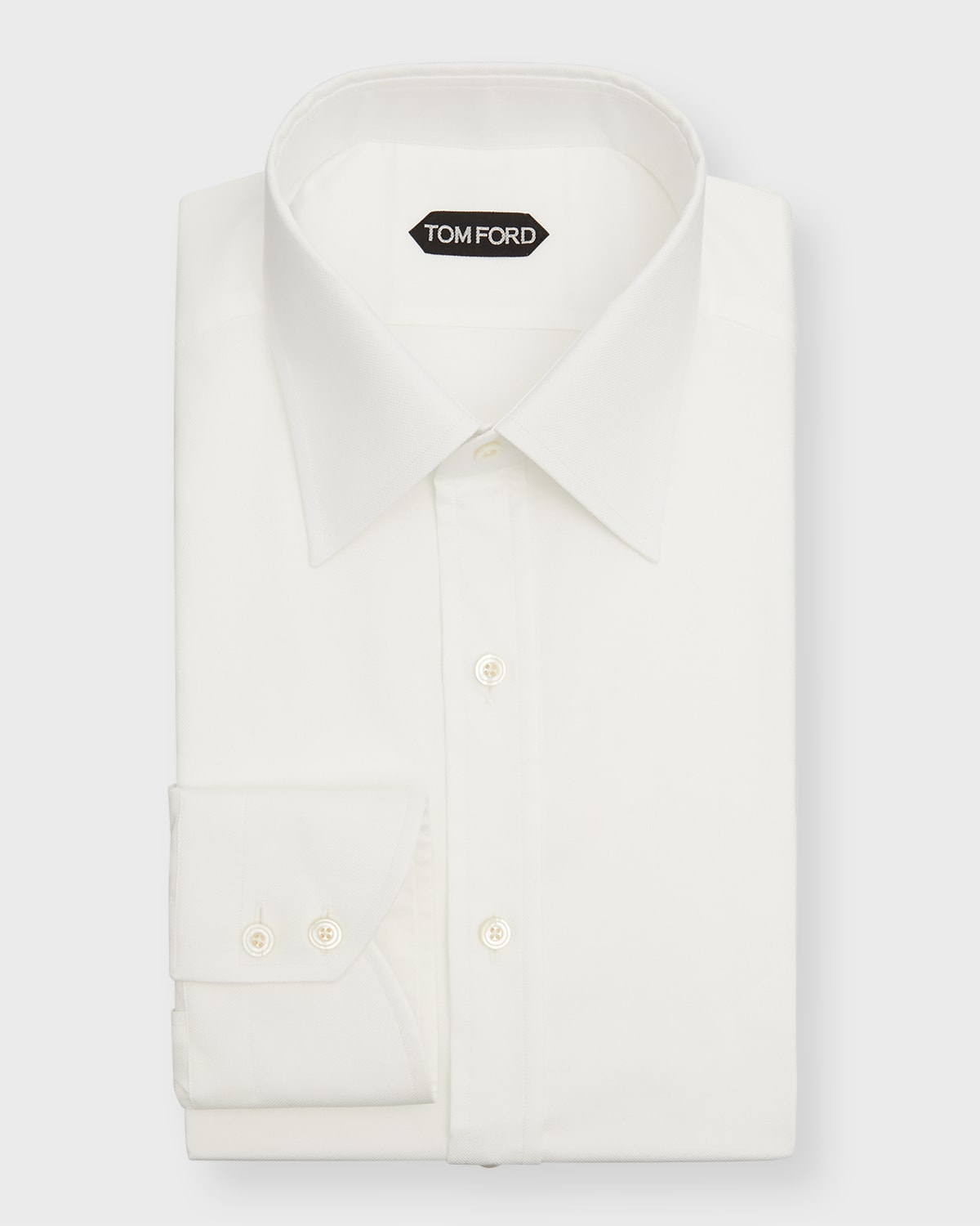 Tom Ford Men's Slim Fit Cotton Dress Shirt In Wht Sld