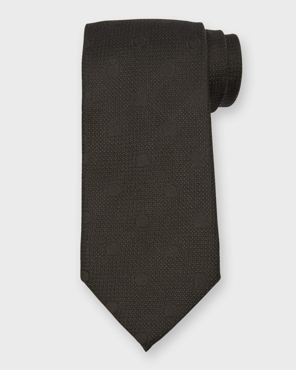 Tom Ford Men's Tonal Jacquard Silk Tie In Black