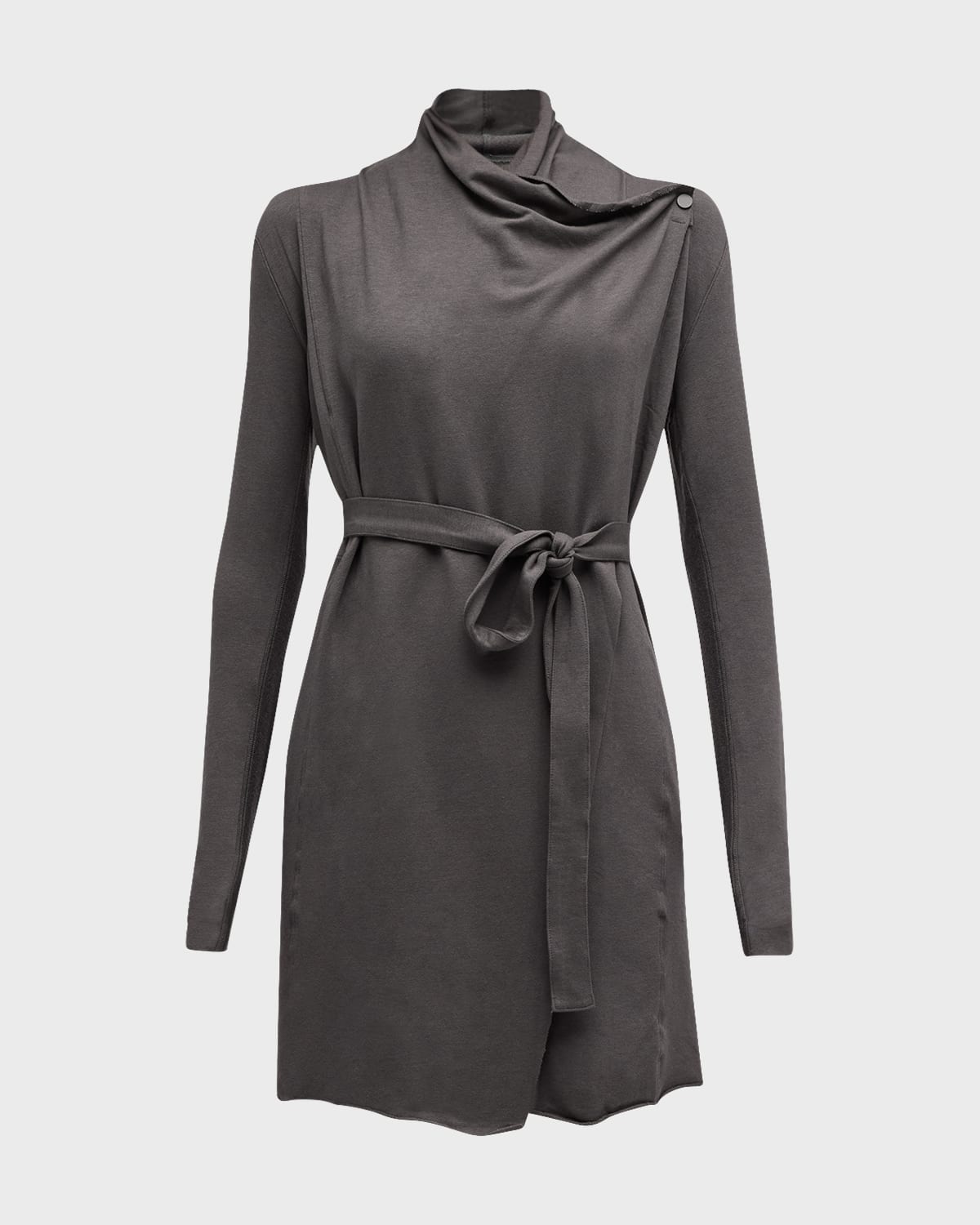 Short Cowl-Neck Pima Cotton Robe
