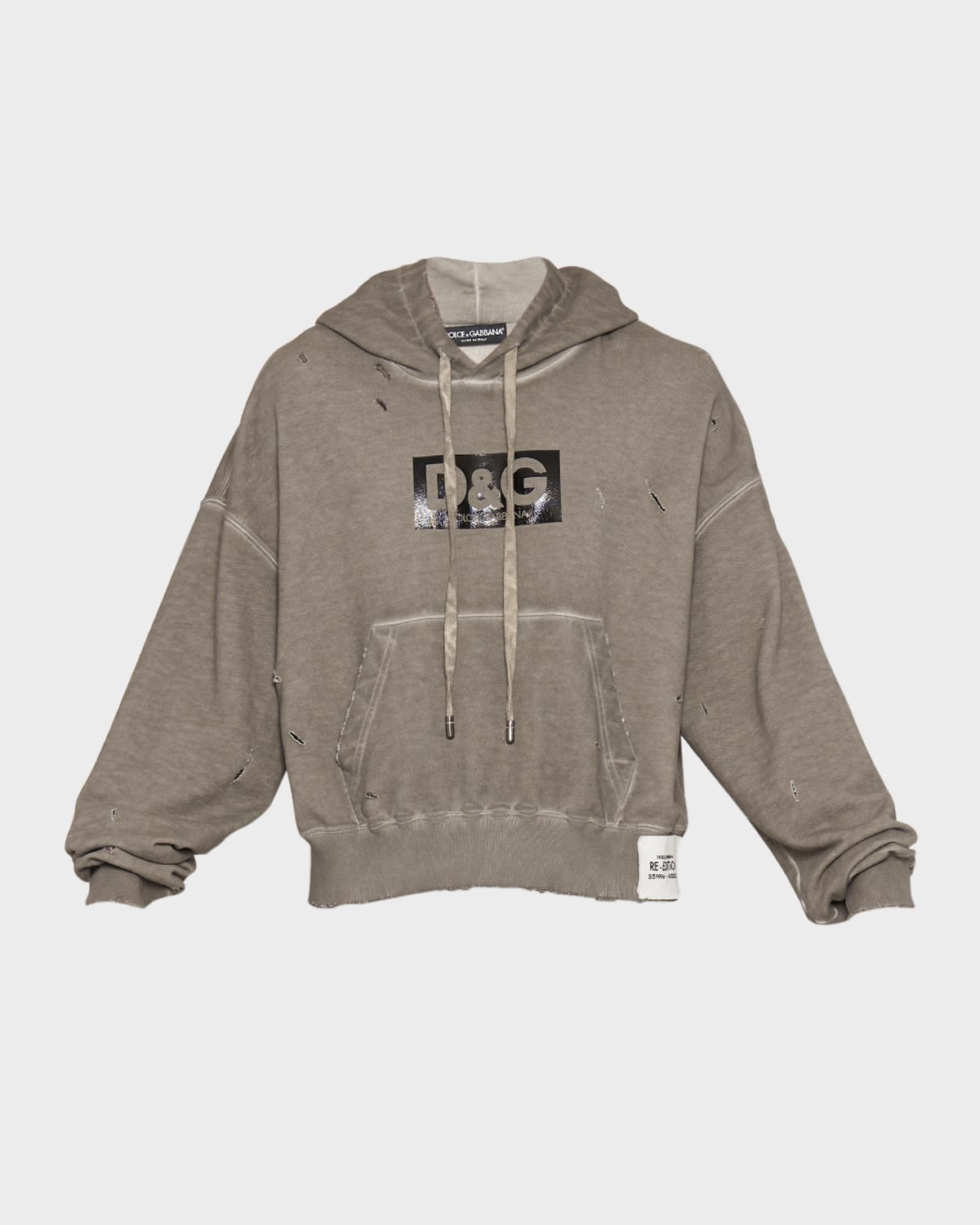 DOLCE & GABBANA MEN'S DG DESTROYED HOODIE